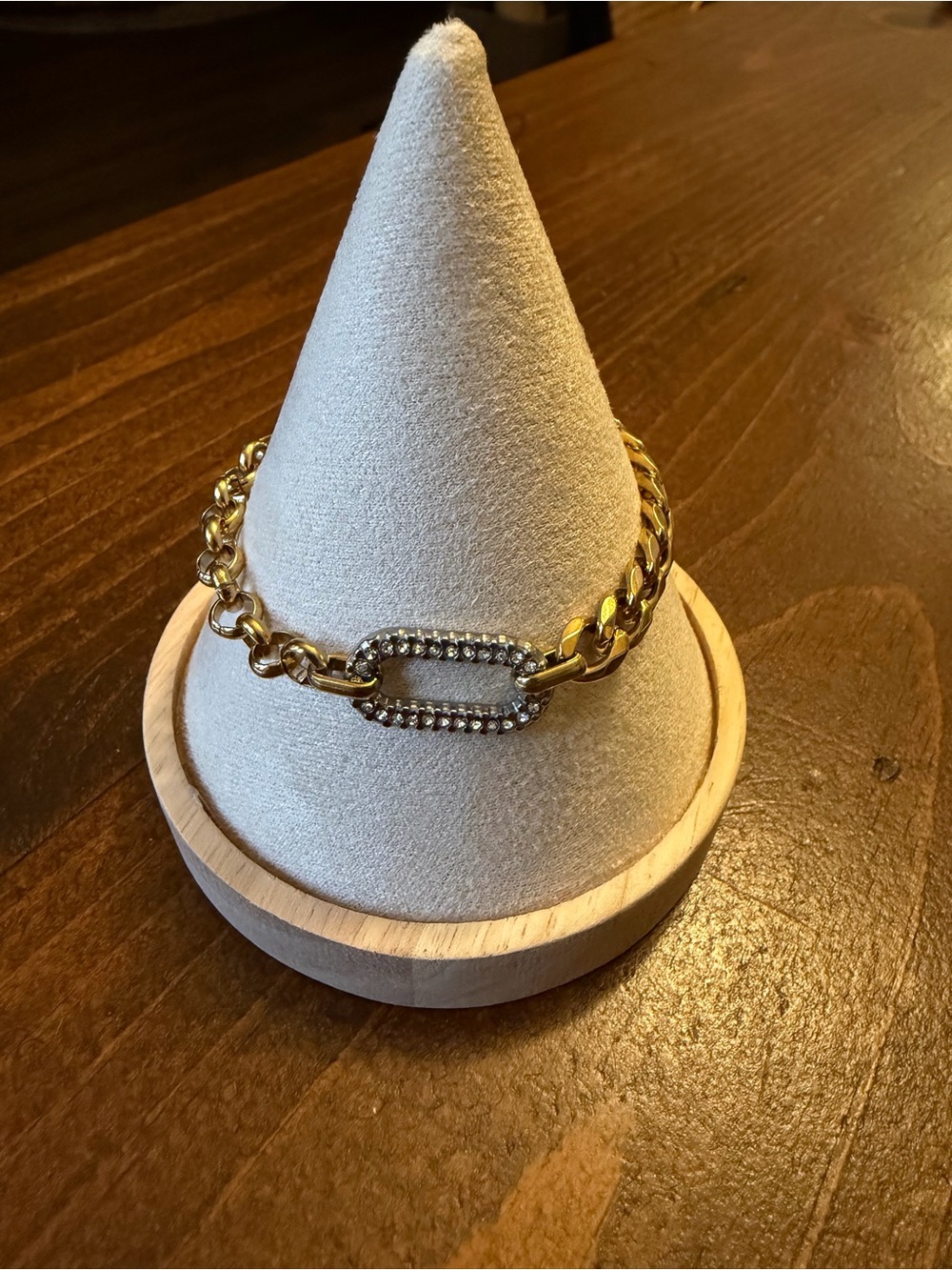 Two-Tone Crystal Link Chain Bracelet - Women's Jewelry